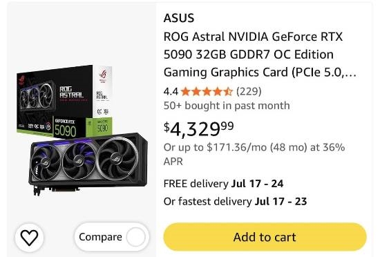 You are currently viewing RTX 5090成富哥专属卡！售价已达3万元 网友不理解